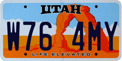 UT license plate W764MY