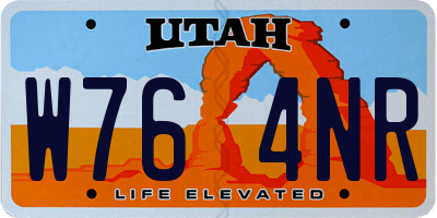 UT license plate W764NR