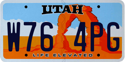 UT license plate W764PG