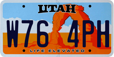 UT license plate W764PH