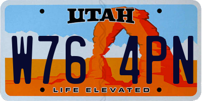 UT license plate W764PN
