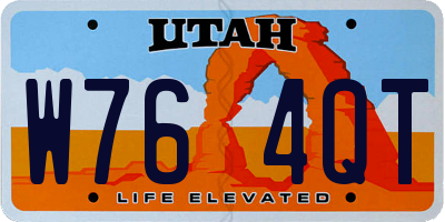 UT license plate W764QT