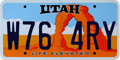 UT license plate W764RY