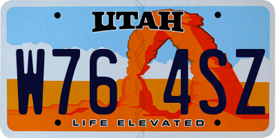 UT license plate W764SZ
