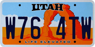 UT license plate W764TW