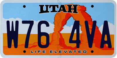 UT license plate W764VA