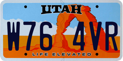 UT license plate W764VR