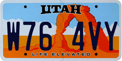 UT license plate W764VY