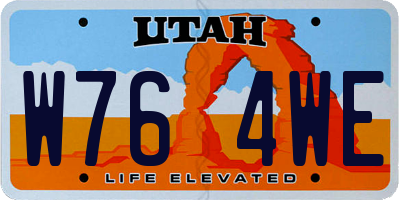 UT license plate W764WE