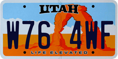 UT license plate W764WF