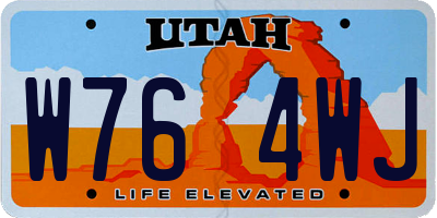 UT license plate W764WJ
