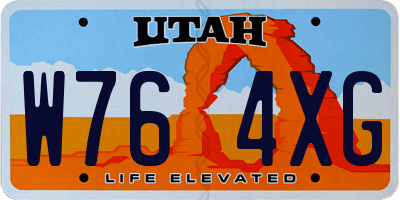 UT license plate W764XG