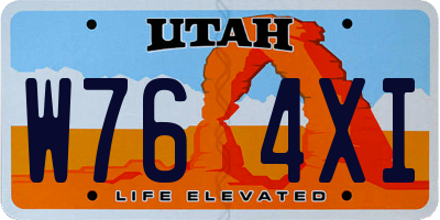 UT license plate W764XI