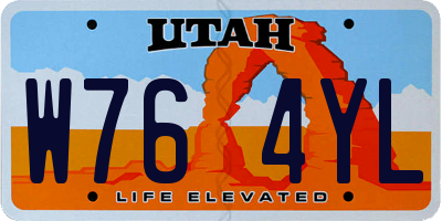 UT license plate W764YL