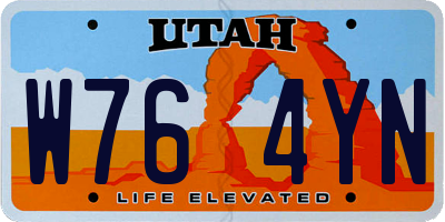 UT license plate W764YN