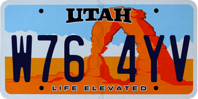 UT license plate W764YV