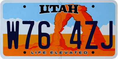 UT license plate W764ZJ