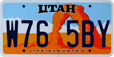UT license plate W765BY
