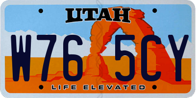UT license plate W765CY