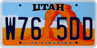 UT license plate W765DD