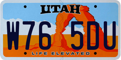 UT license plate W765DU
