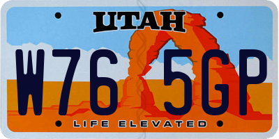 UT license plate W765GP