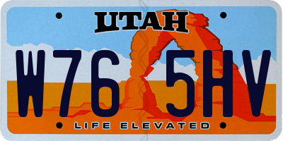 UT license plate W765HV
