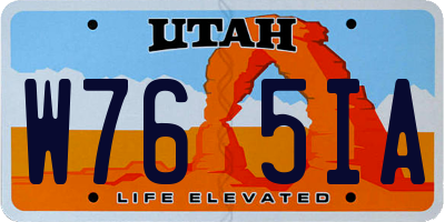 UT license plate W765IA