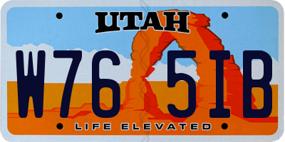 UT license plate W765IB