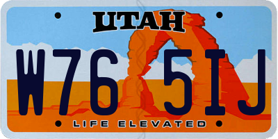 UT license plate W765IJ