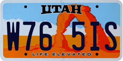 UT license plate W765IS