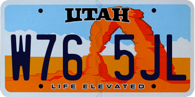 UT license plate W765JL
