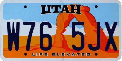 UT license plate W765JX