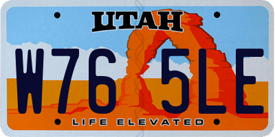 UT license plate W765LE
