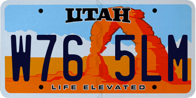 UT license plate W765LM