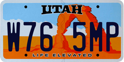 UT license plate W765MP