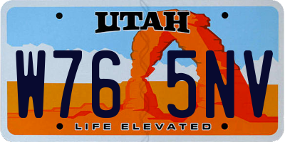 UT license plate W765NV