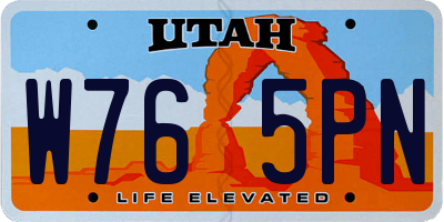 UT license plate W765PN