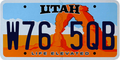 UT license plate W765QB