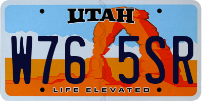 UT license plate W765SR