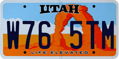 UT license plate W765TM