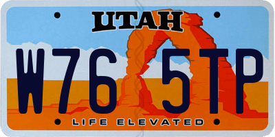 UT license plate W765TP