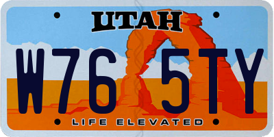 UT license plate W765TY