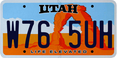 UT license plate W765UH