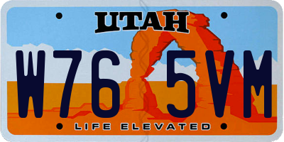 UT license plate W765VM