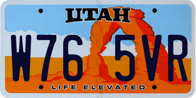 UT license plate W765VR