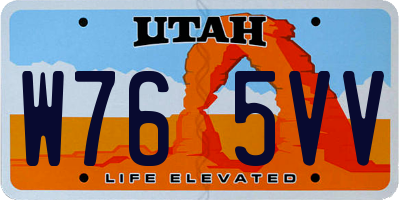 UT license plate W765VV