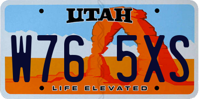 UT license plate W765XS