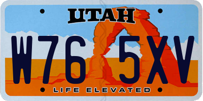 UT license plate W765XV