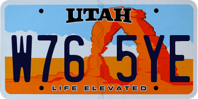 UT license plate W765YE